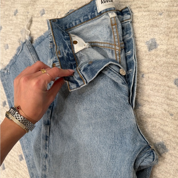 Agolde Light Blue Straight Leg Jeans - Picture 4 of 7